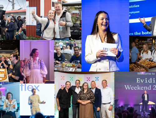 collage of various people attending a conference or event, some speaking on stage, others engaging in conversations and group photos