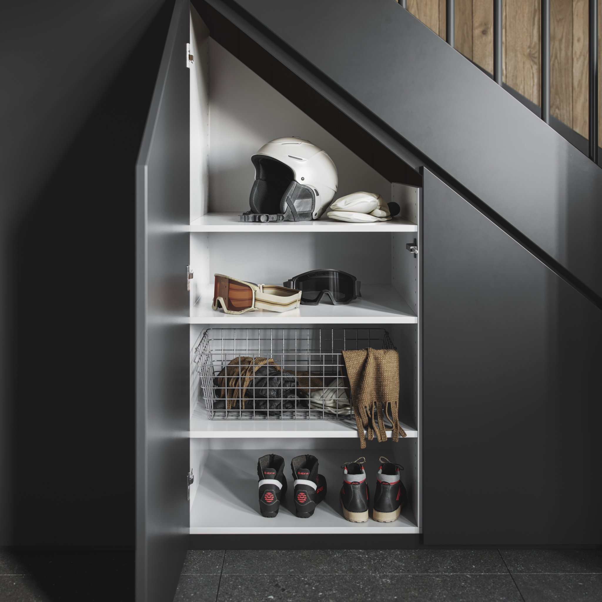 Fauna Detalj Sort Eik lakkert Garderobe 1