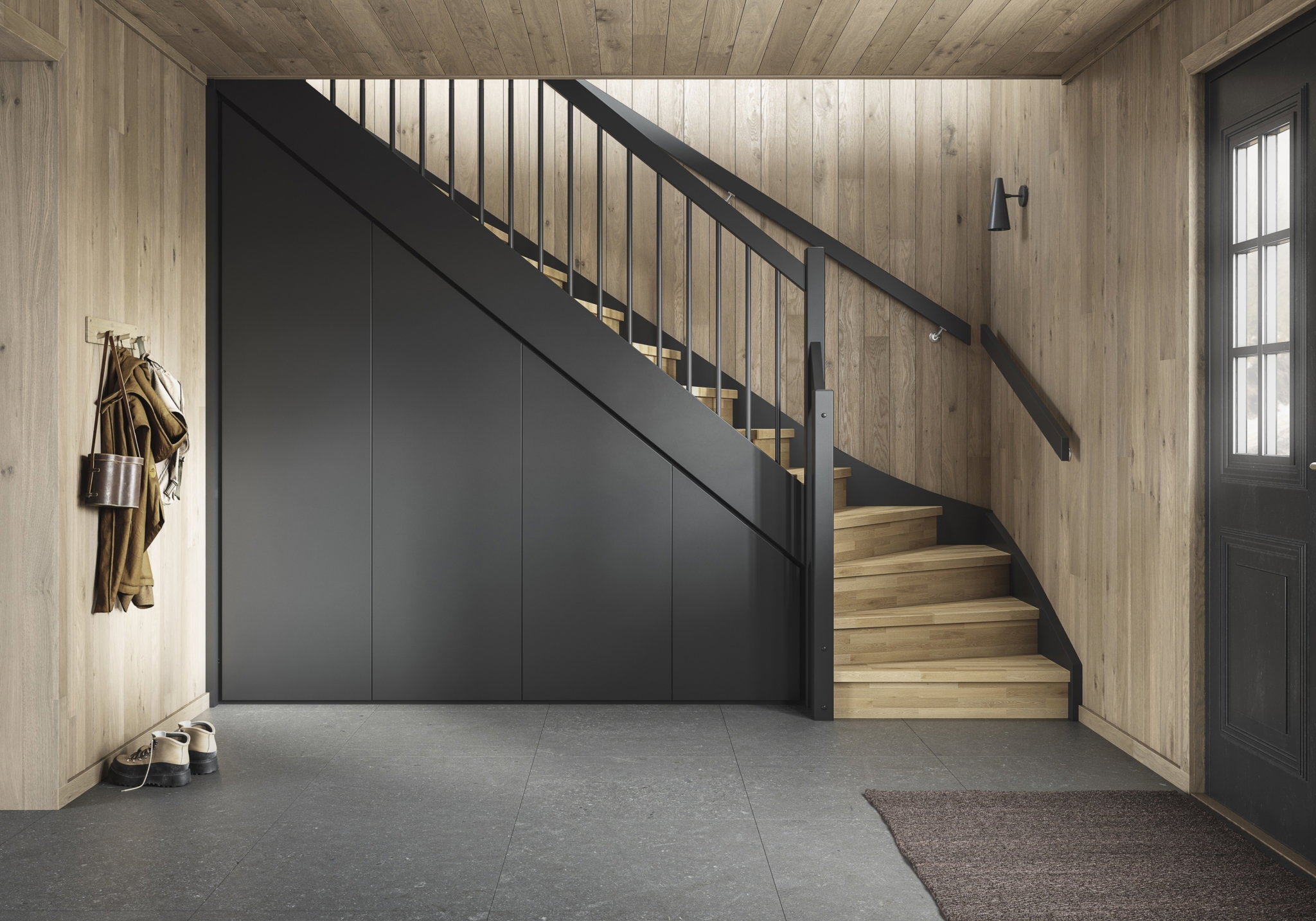 Fauna Hovedbilde Sort Eik lakkert Garderobe Closed