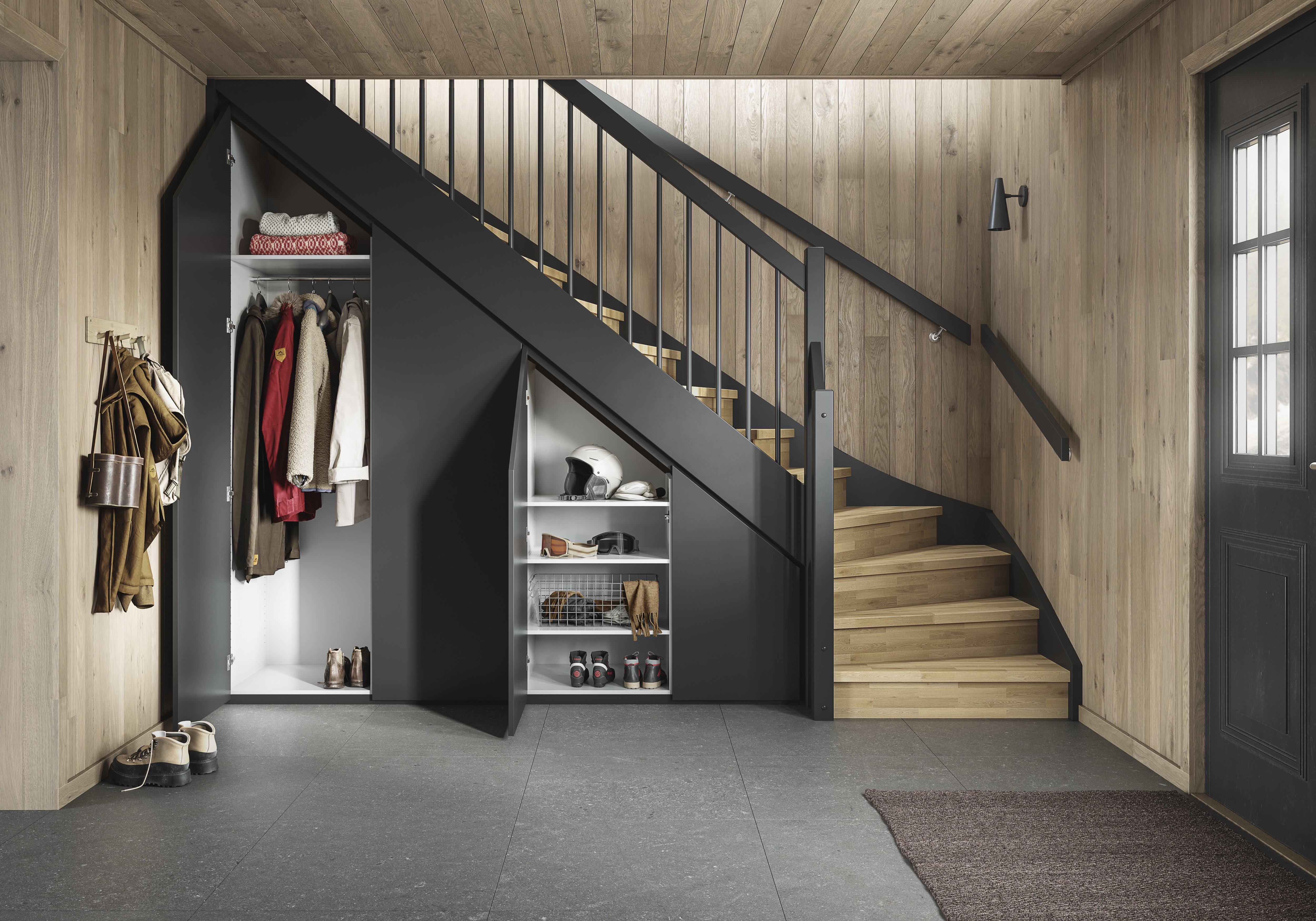 Fauna Hovedbilde Sort Eik lakkert Garderobe Open