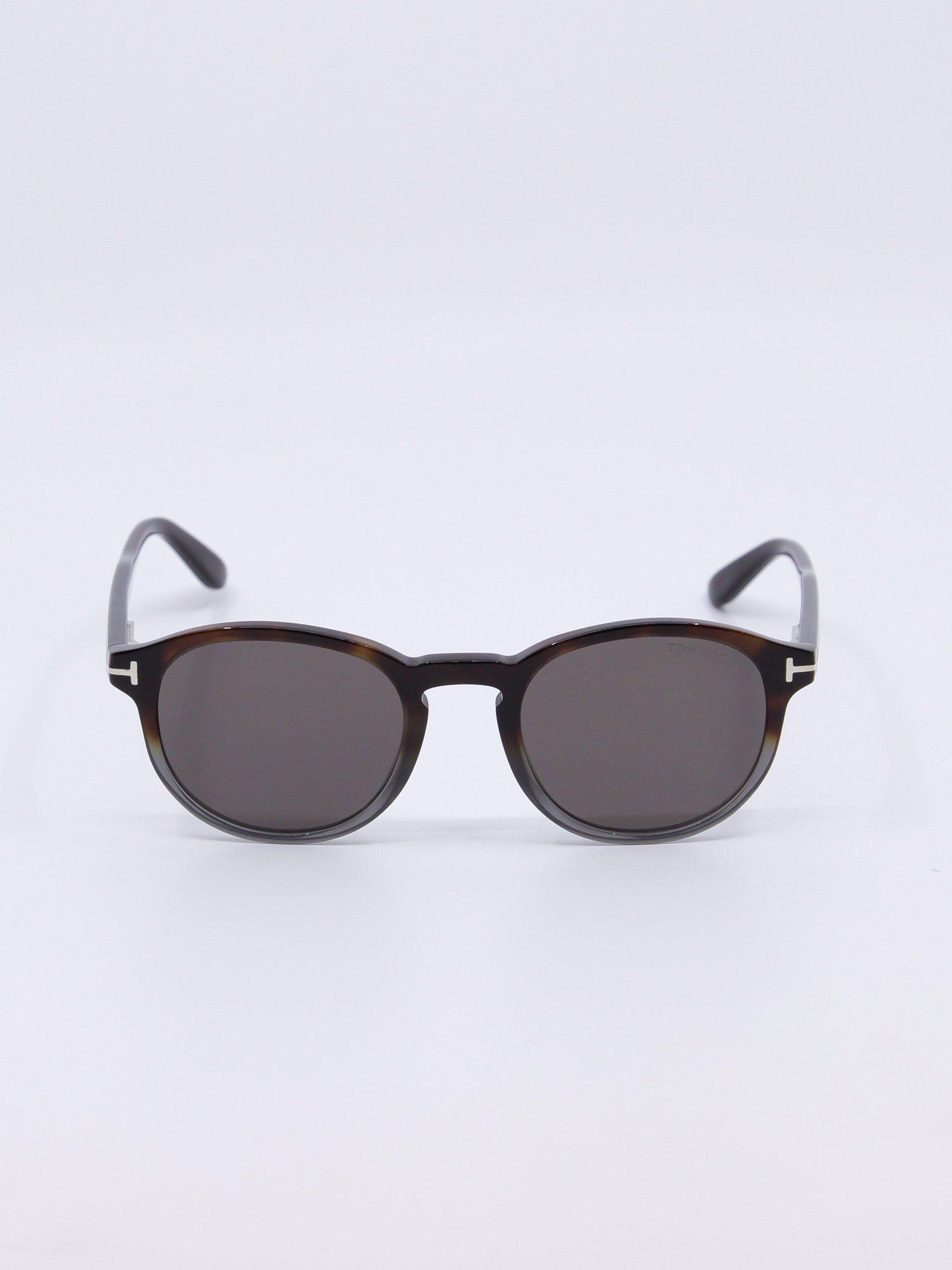 Rund klassisk solbrille i grå og brun