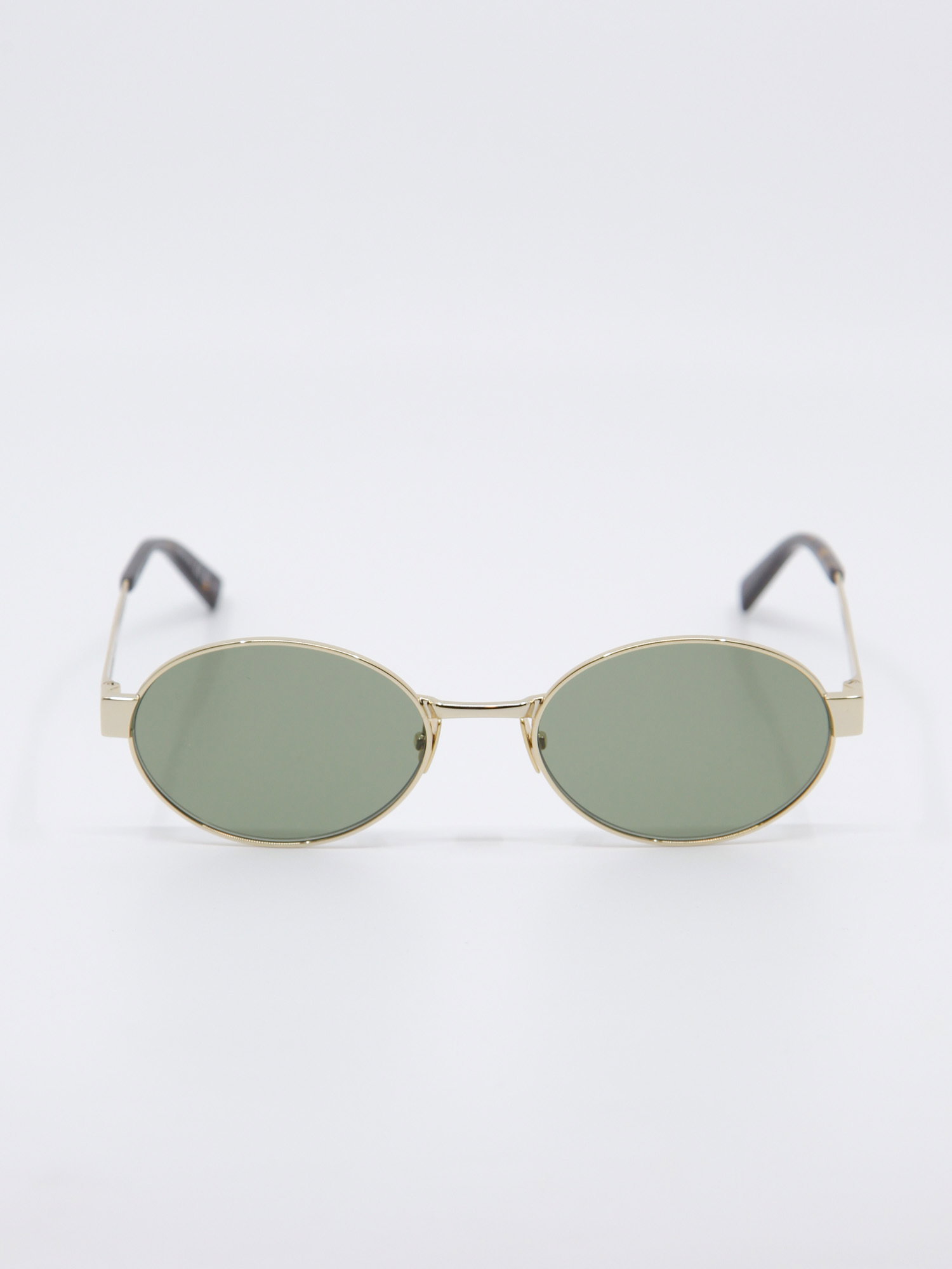 Oval metallsolbrille i gull