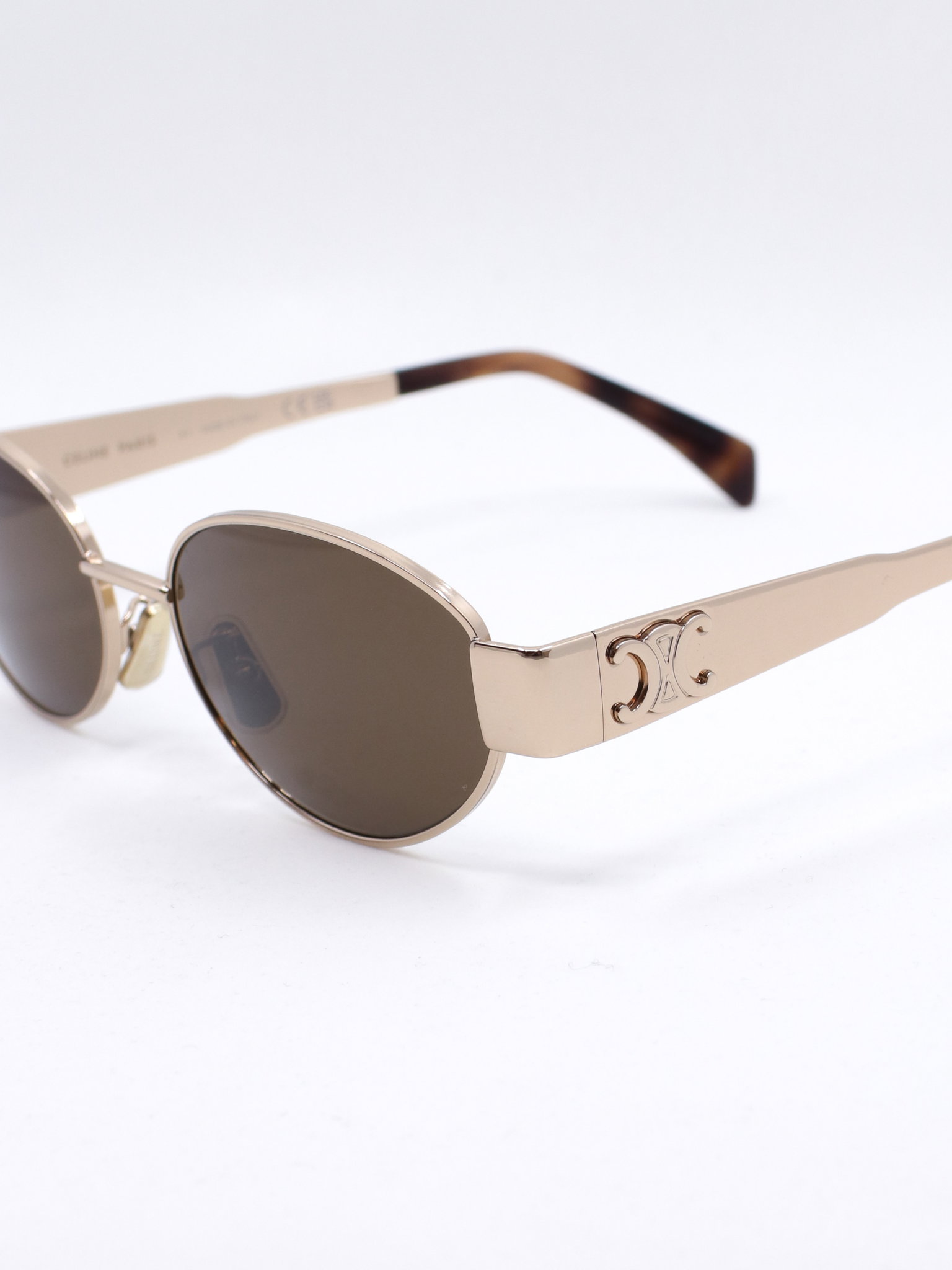 Oval solbrille i rosegull