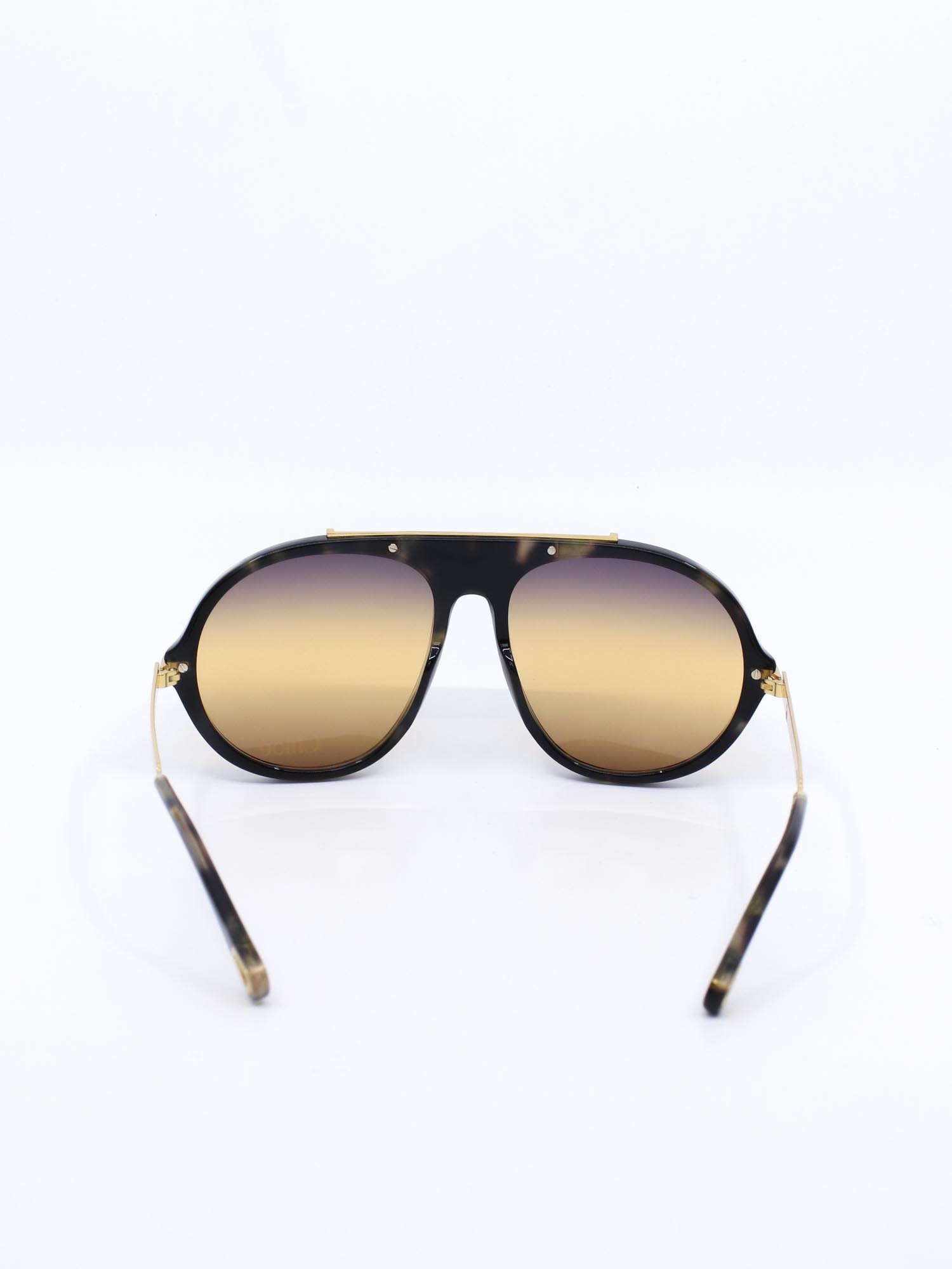 Pilotsolbrille med oversized passform og store, gule glass