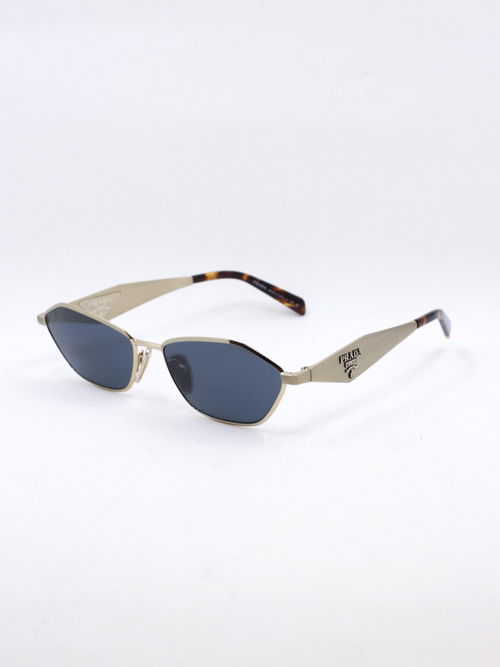 Gull solbrille med blå glass