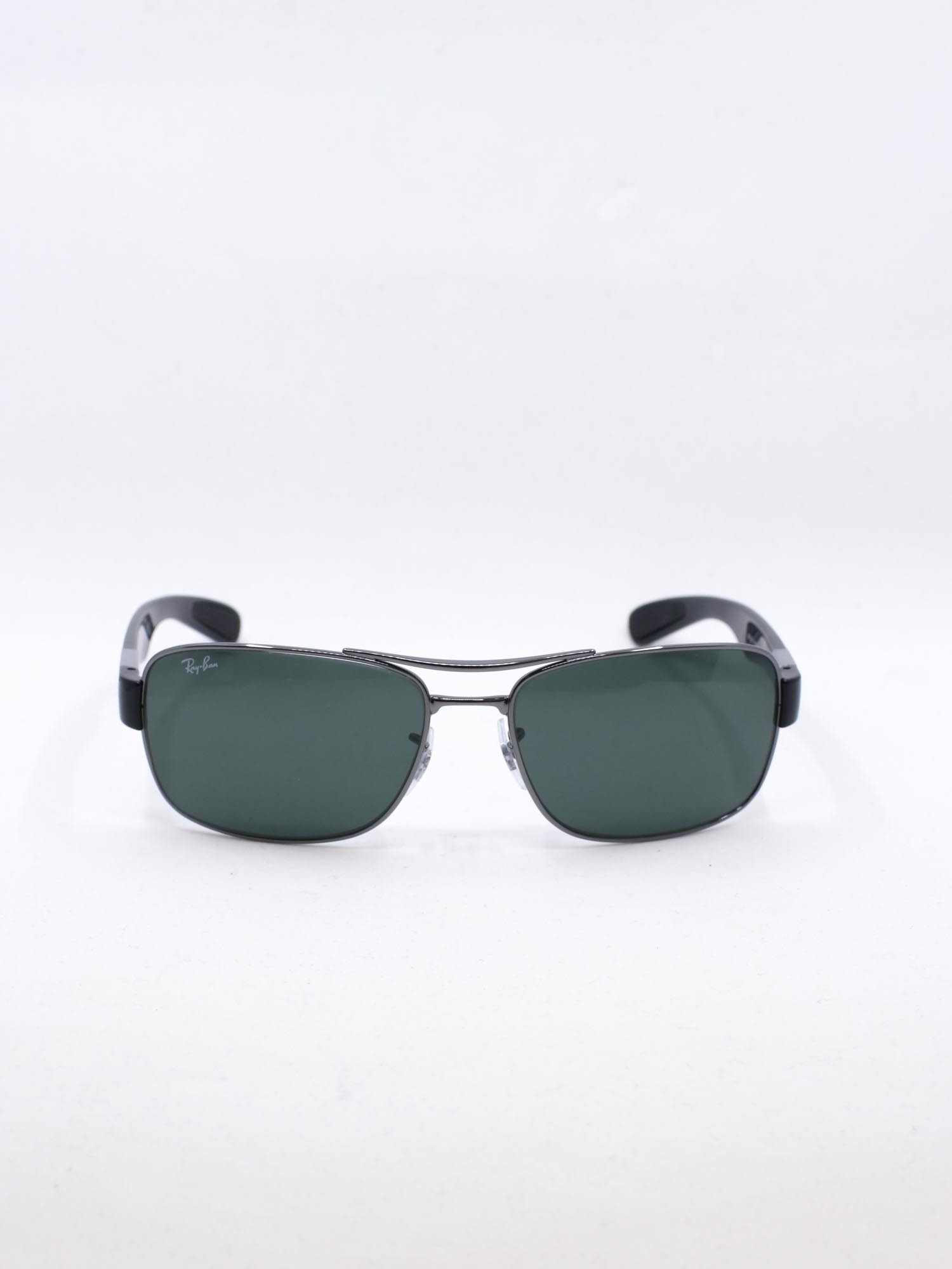 Solbrille i metall med grønne glass