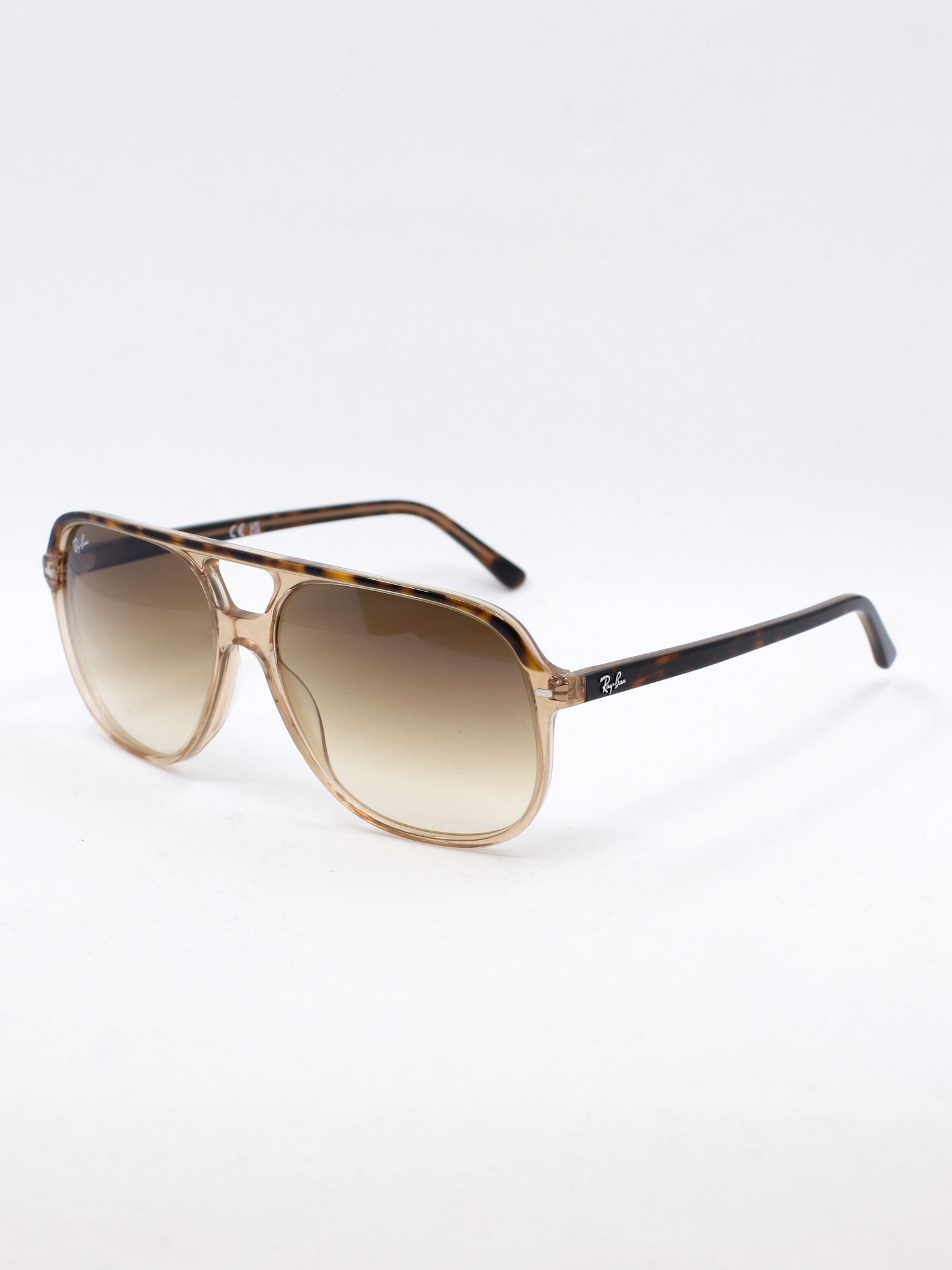 Pilotsolbrille med brun ramme og graderte solbrilleglass