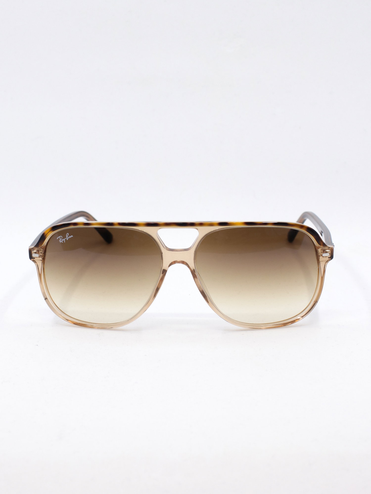 Pilotsolbrille med brun ramme og graderte solbrilleglass