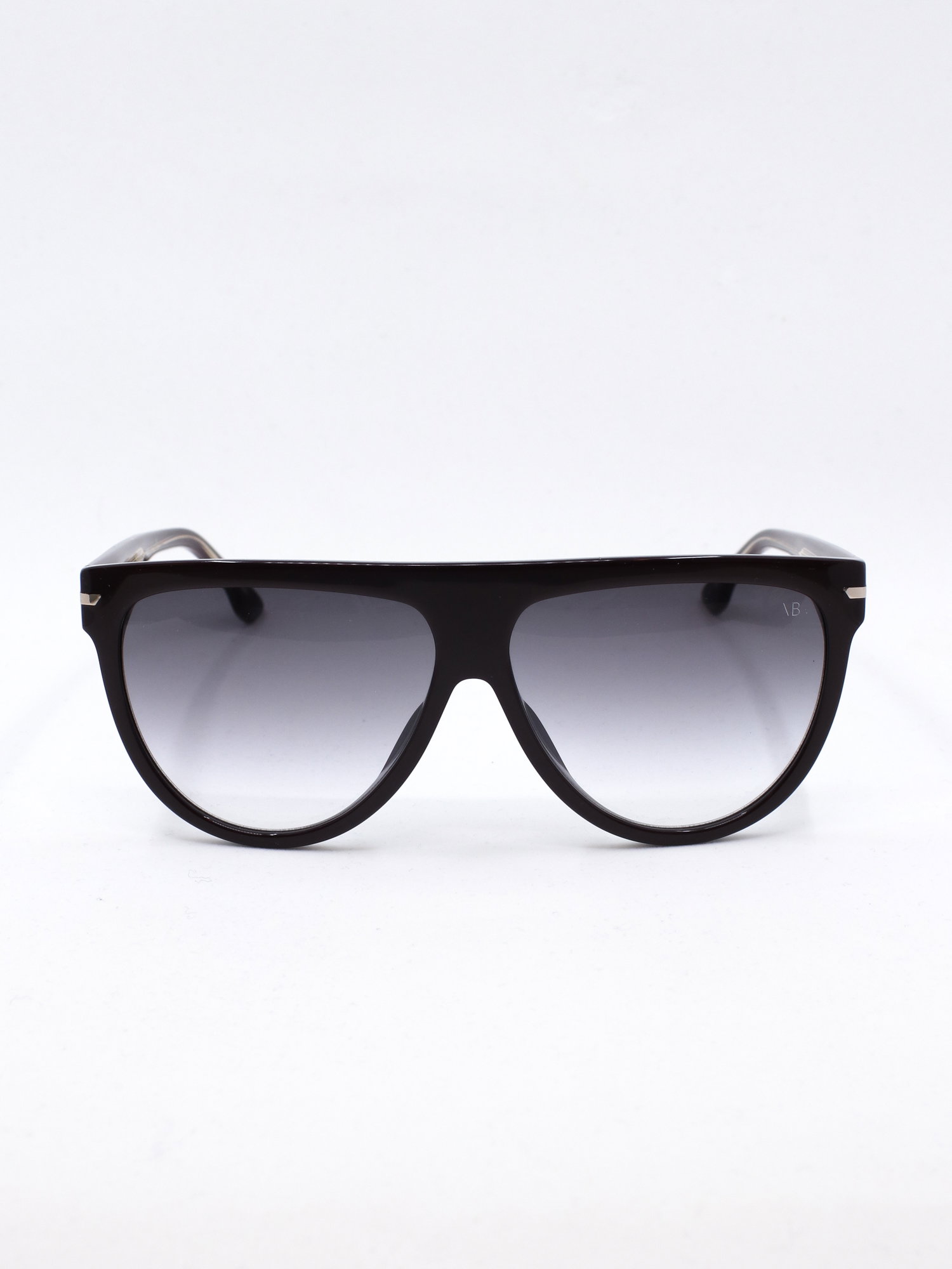 Svart oversized solbrille med blå graderte solbrilleglass