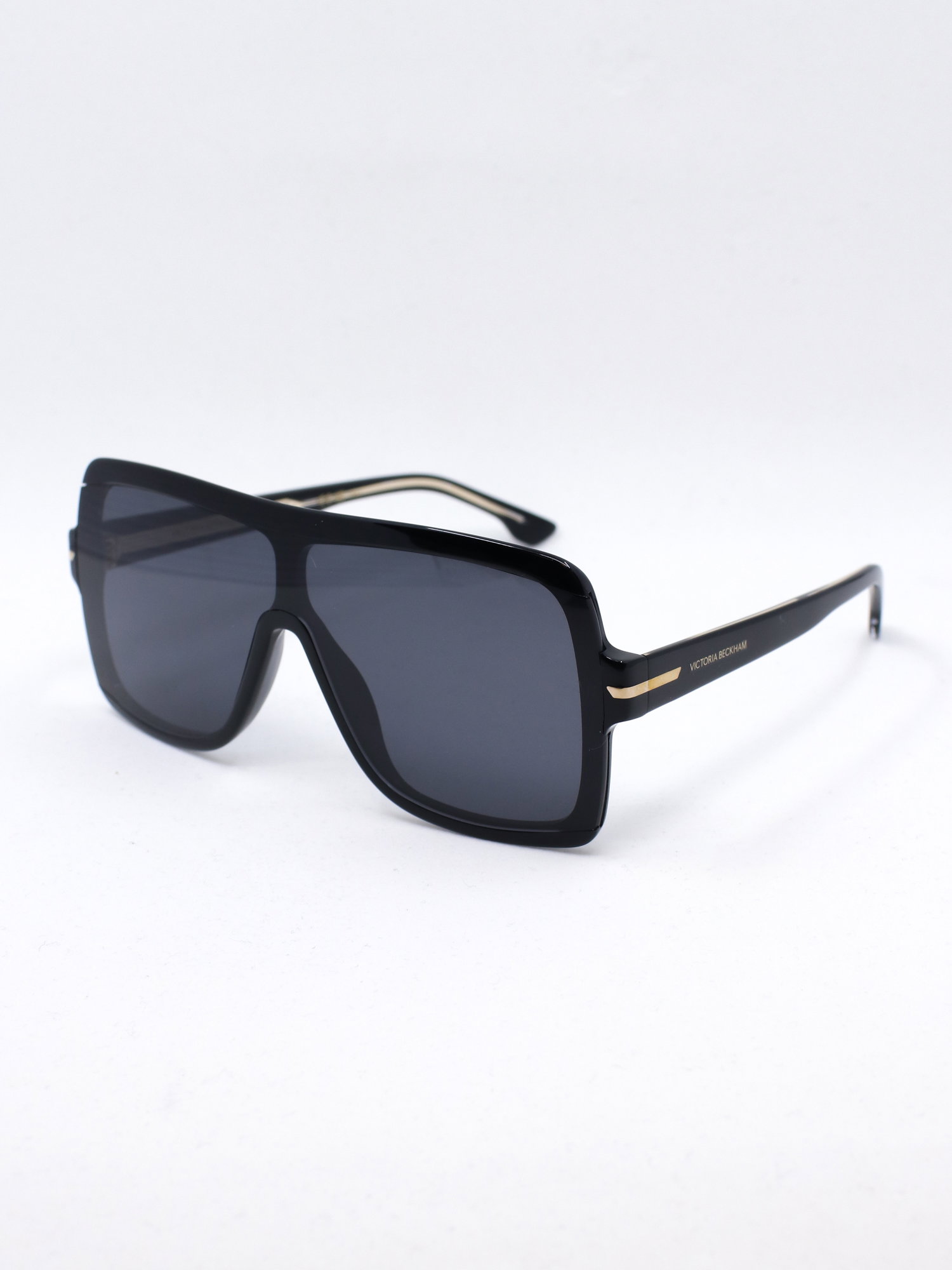 Svart, oversized solbrille med store solbrilleglass