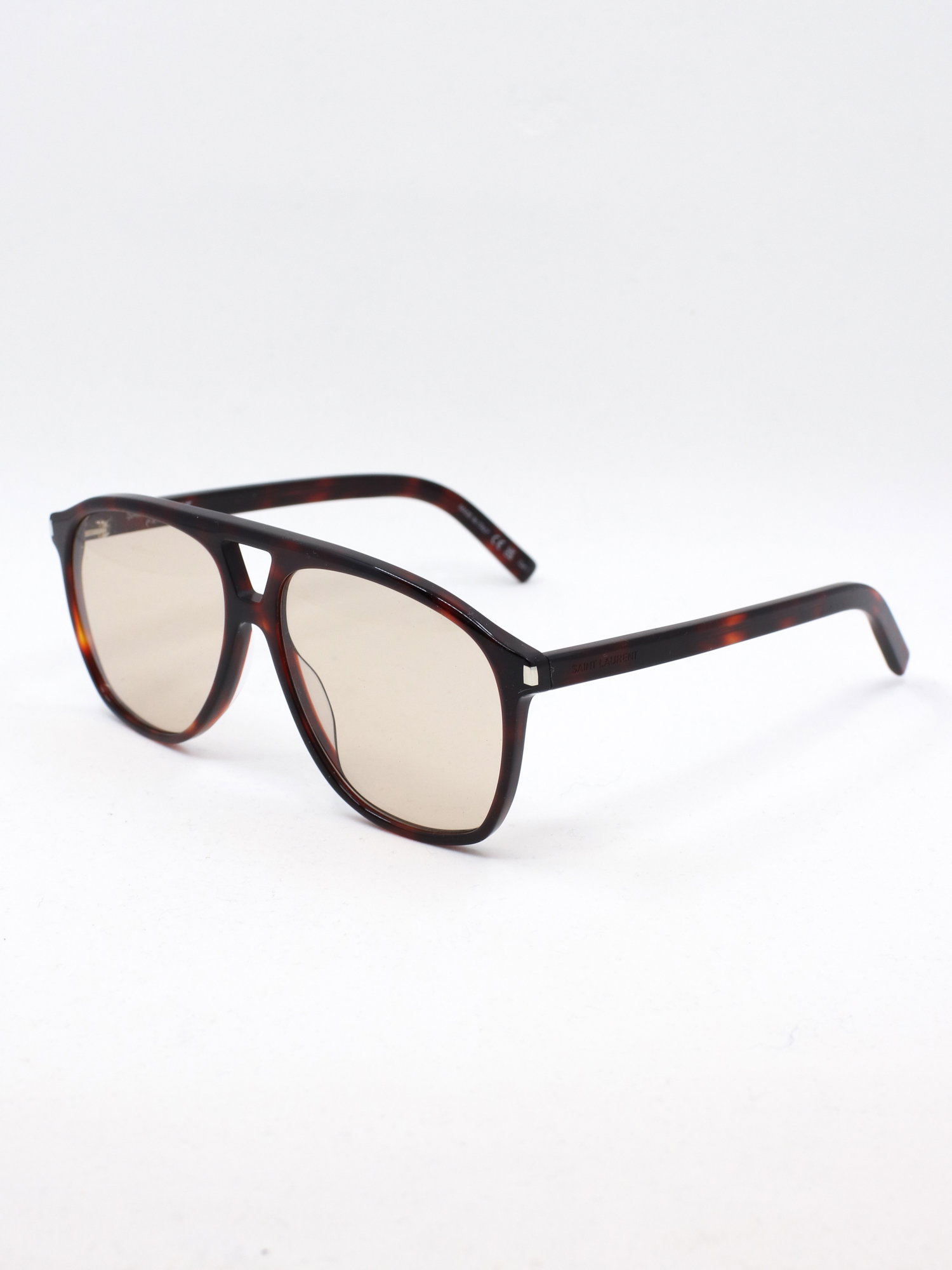 Brun pilotsolbrille med lysebrune glass
