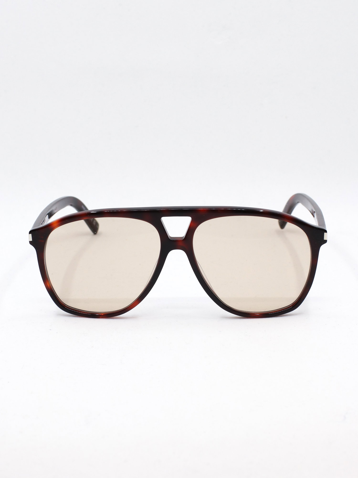 Brun pilotsolbrille med lysebrune glass