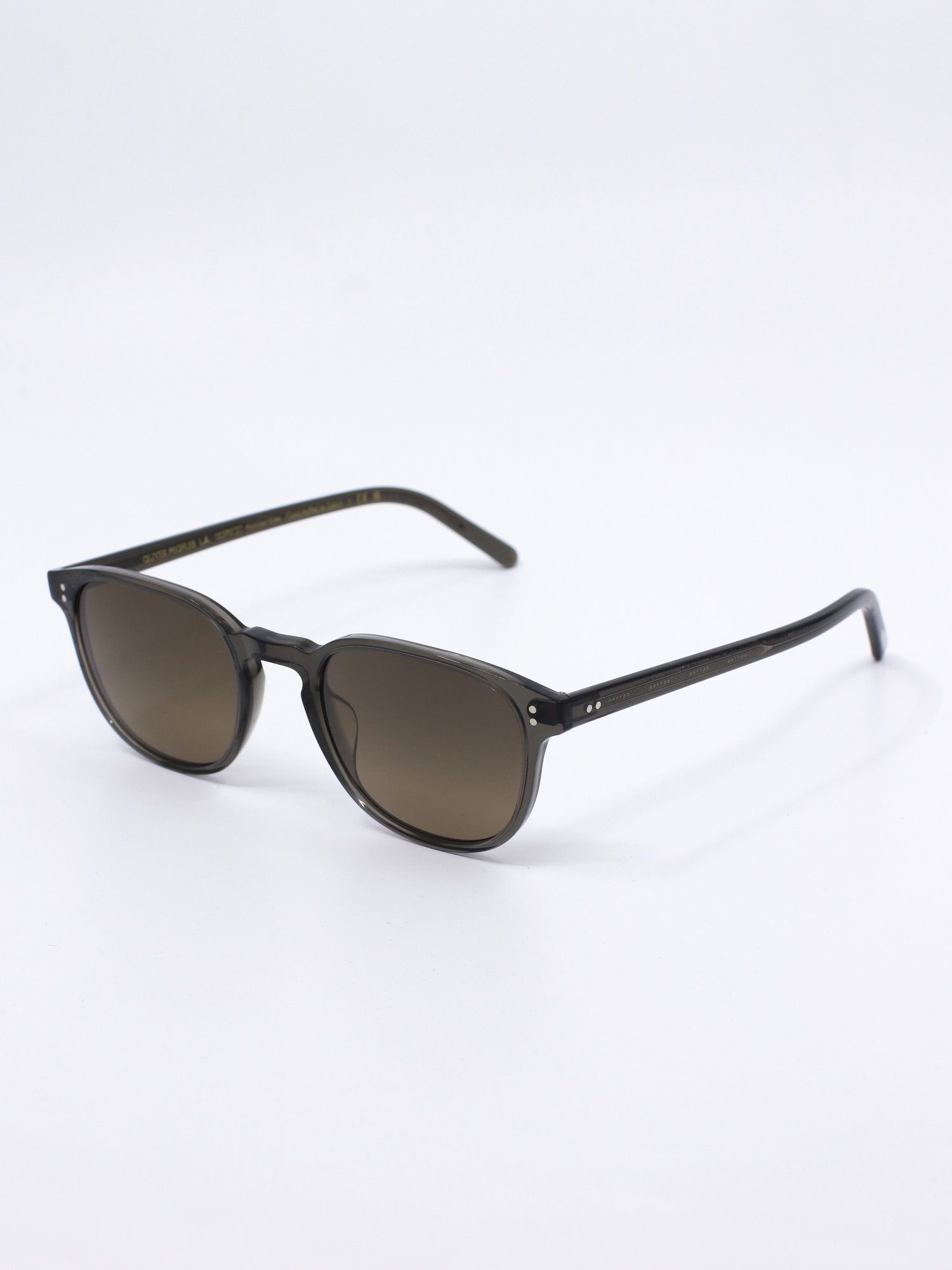 Brun rund solbrille med brune graderte solbrilleglass