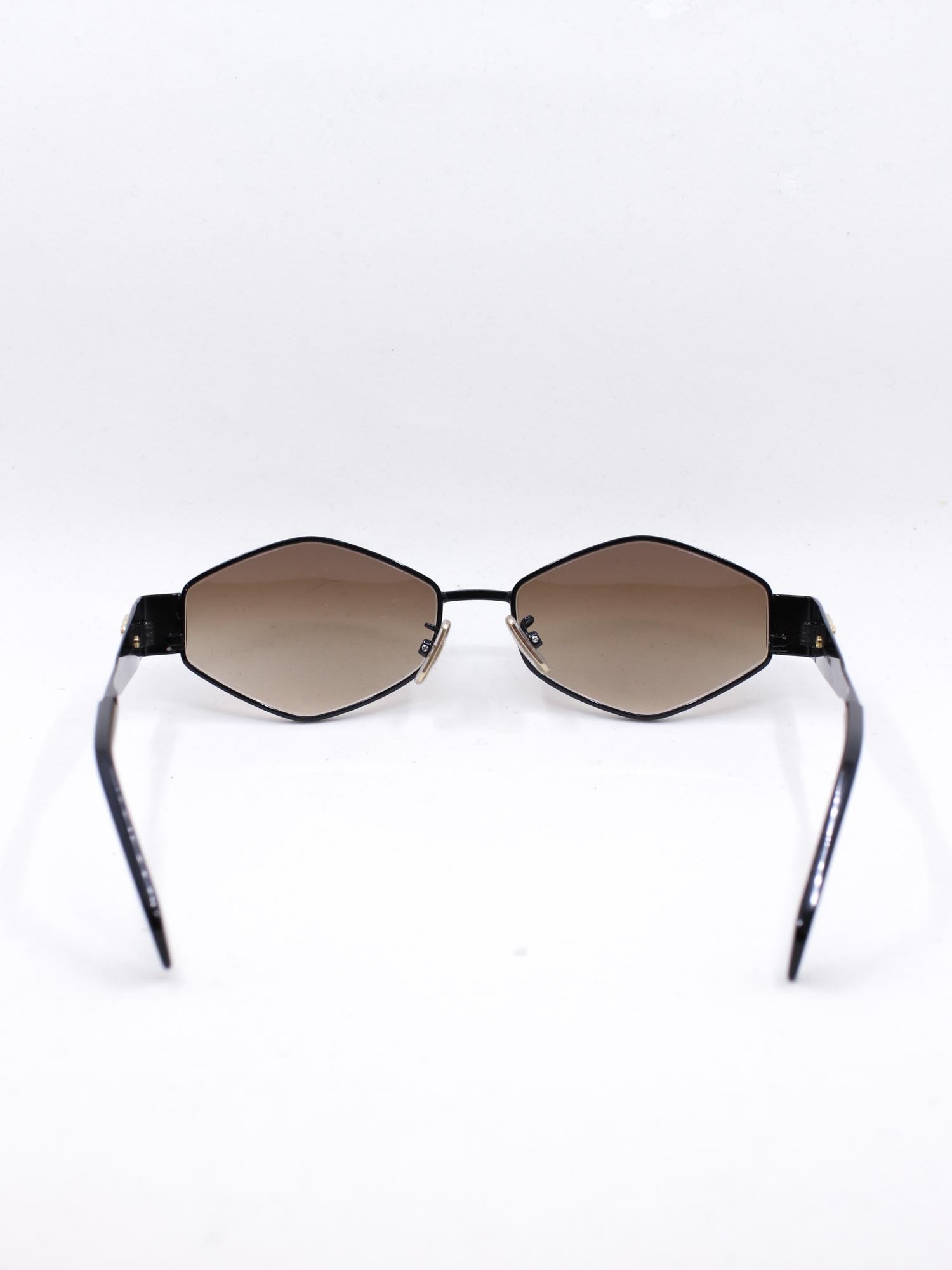 Metallsolbrille med brune glass