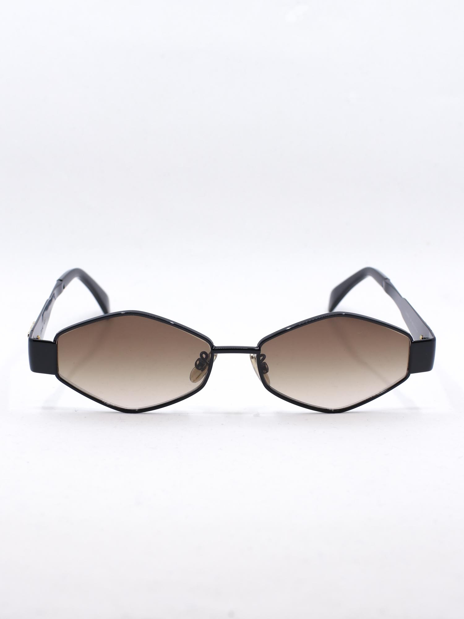 Metallsolbrille med brune glass