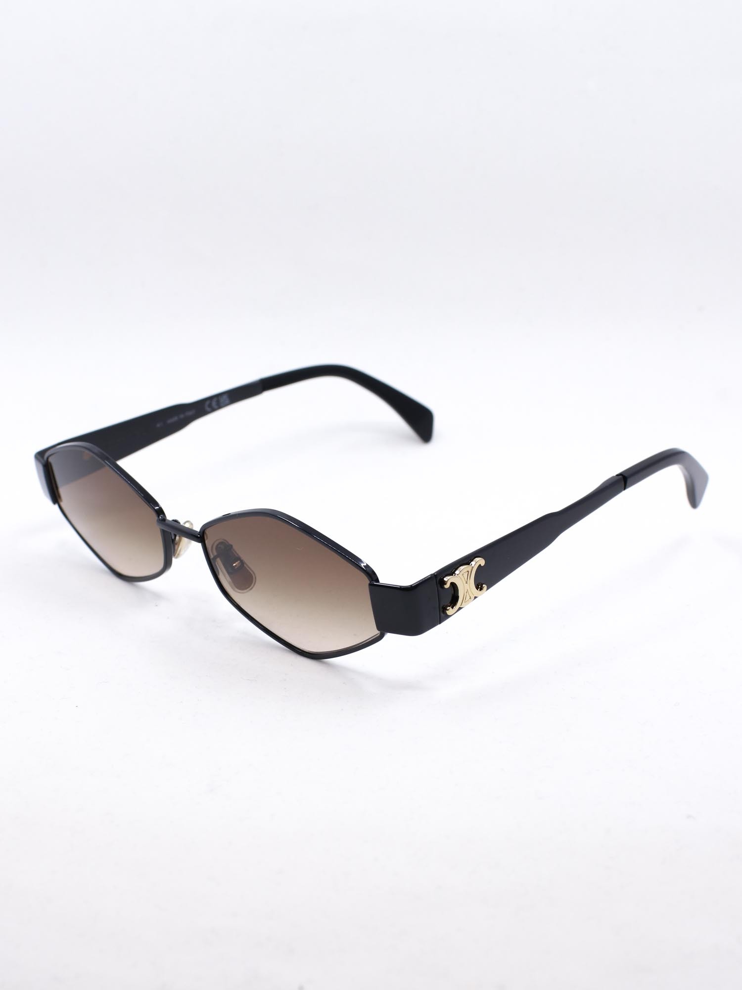 Metallsolbrille med brune glass