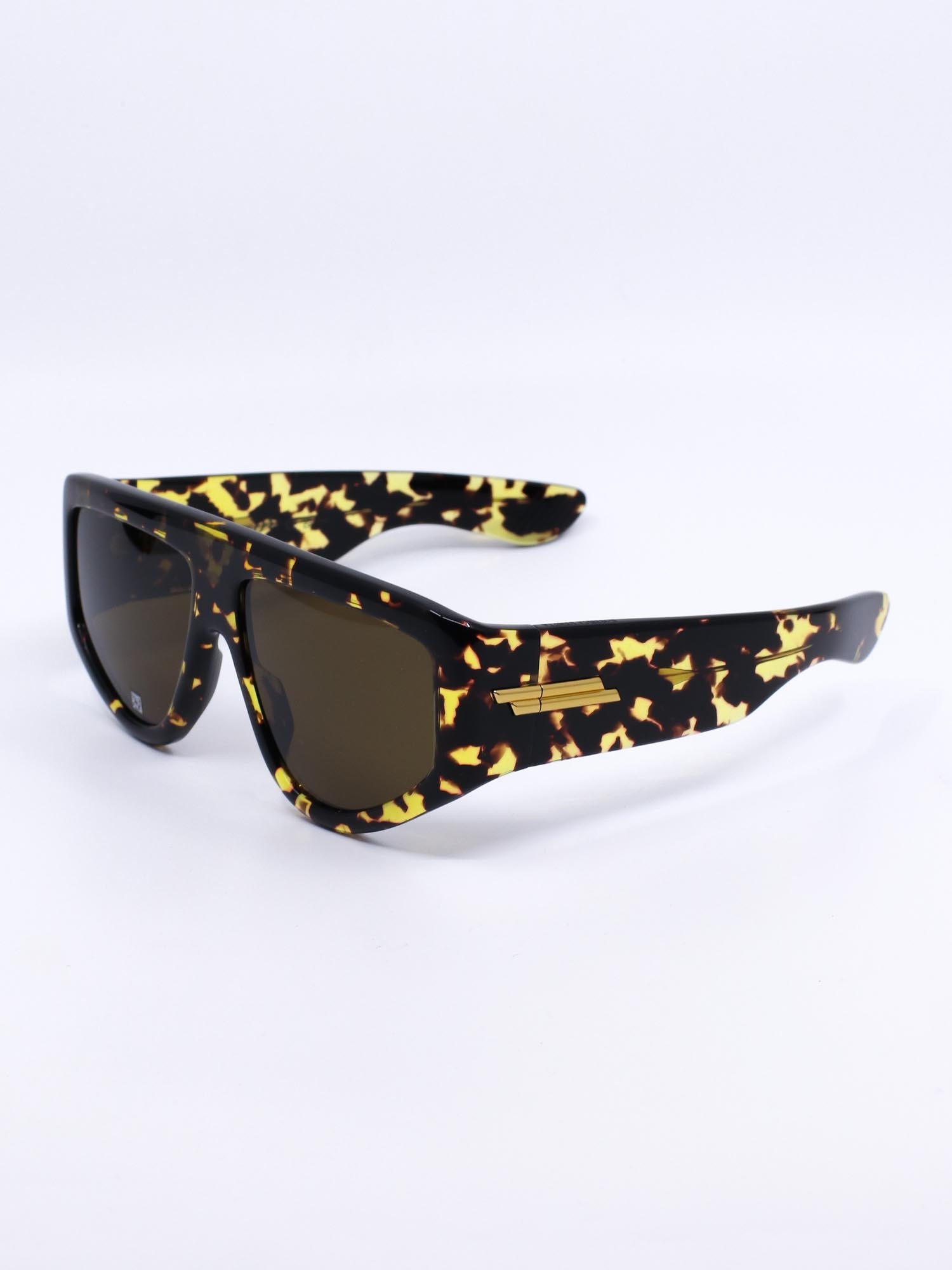 Chunky solbrille med brunt spettet mønster
