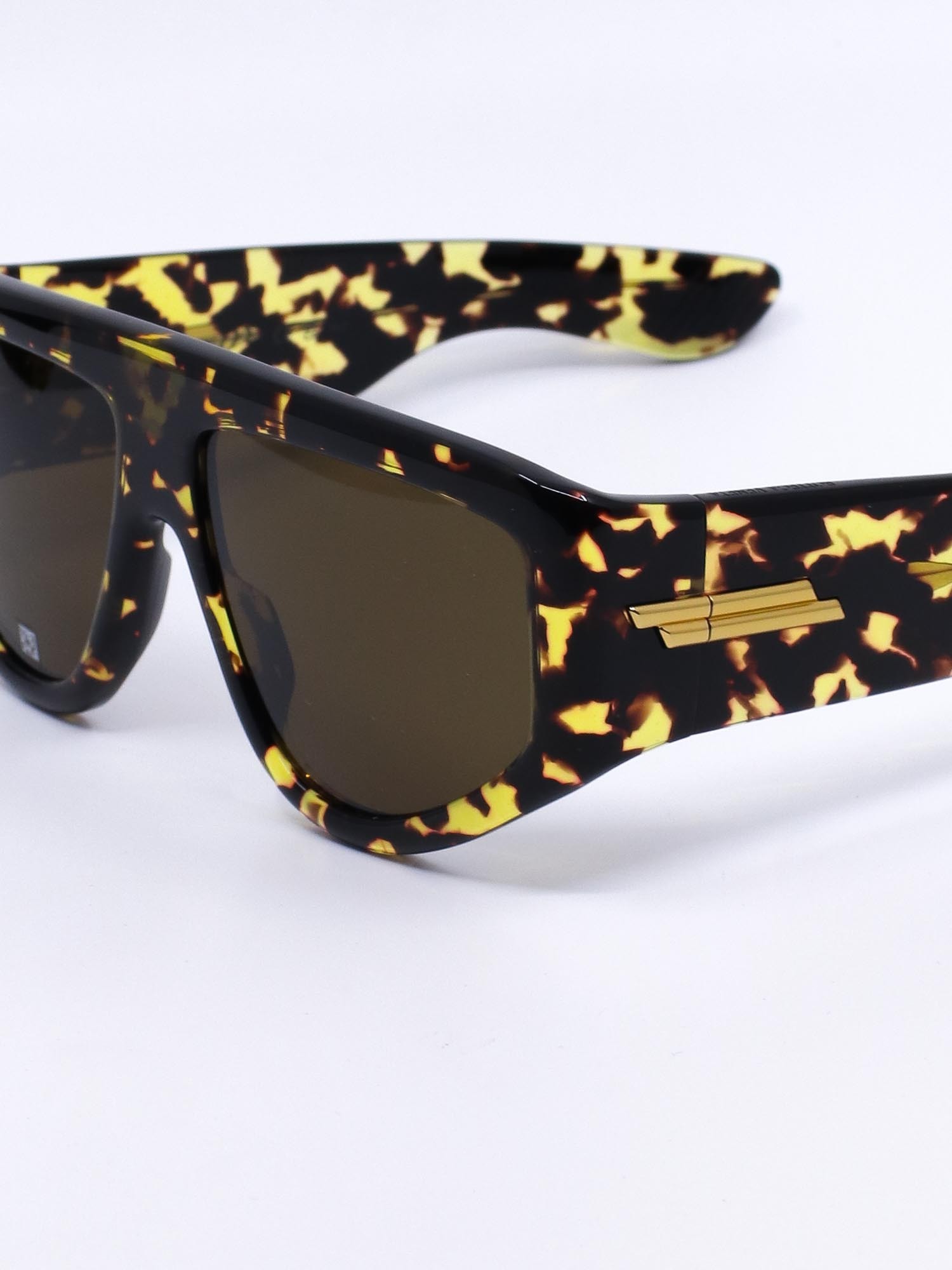 Chunky solbrille med brunt spettet mønster