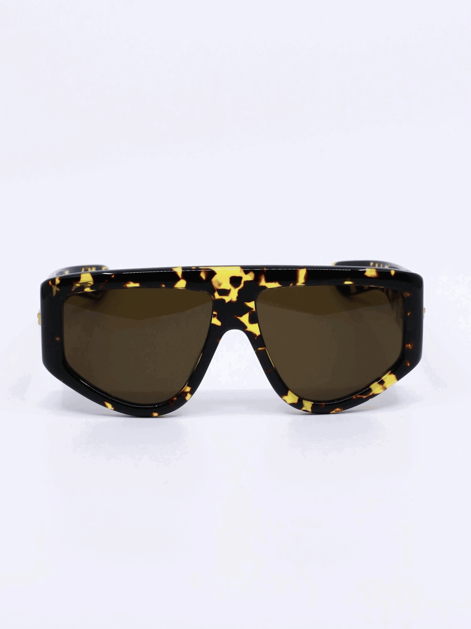 Chunky solbrille med brunt spettet mønster