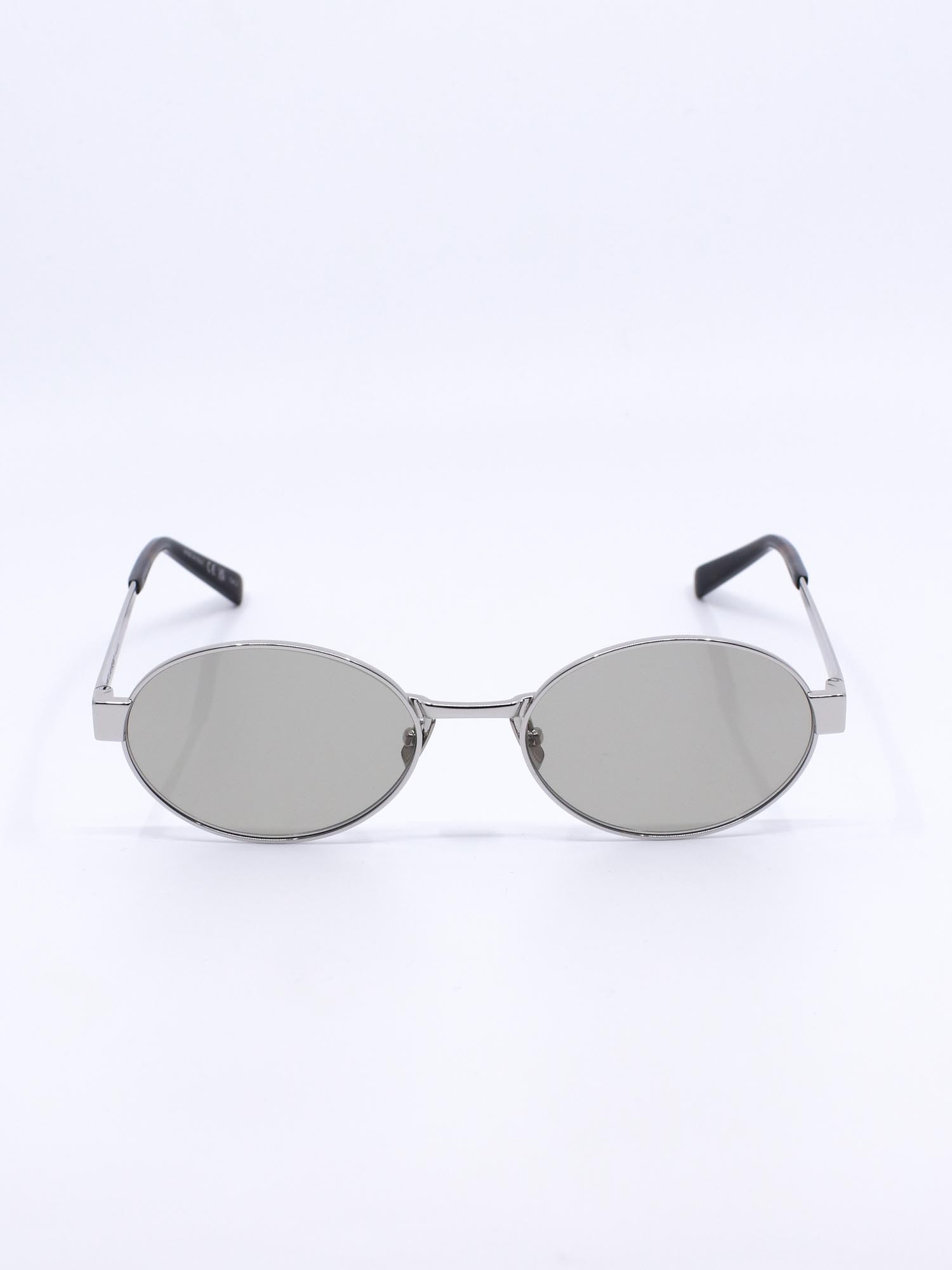 Metallsolbrille i sølv med oval fasong