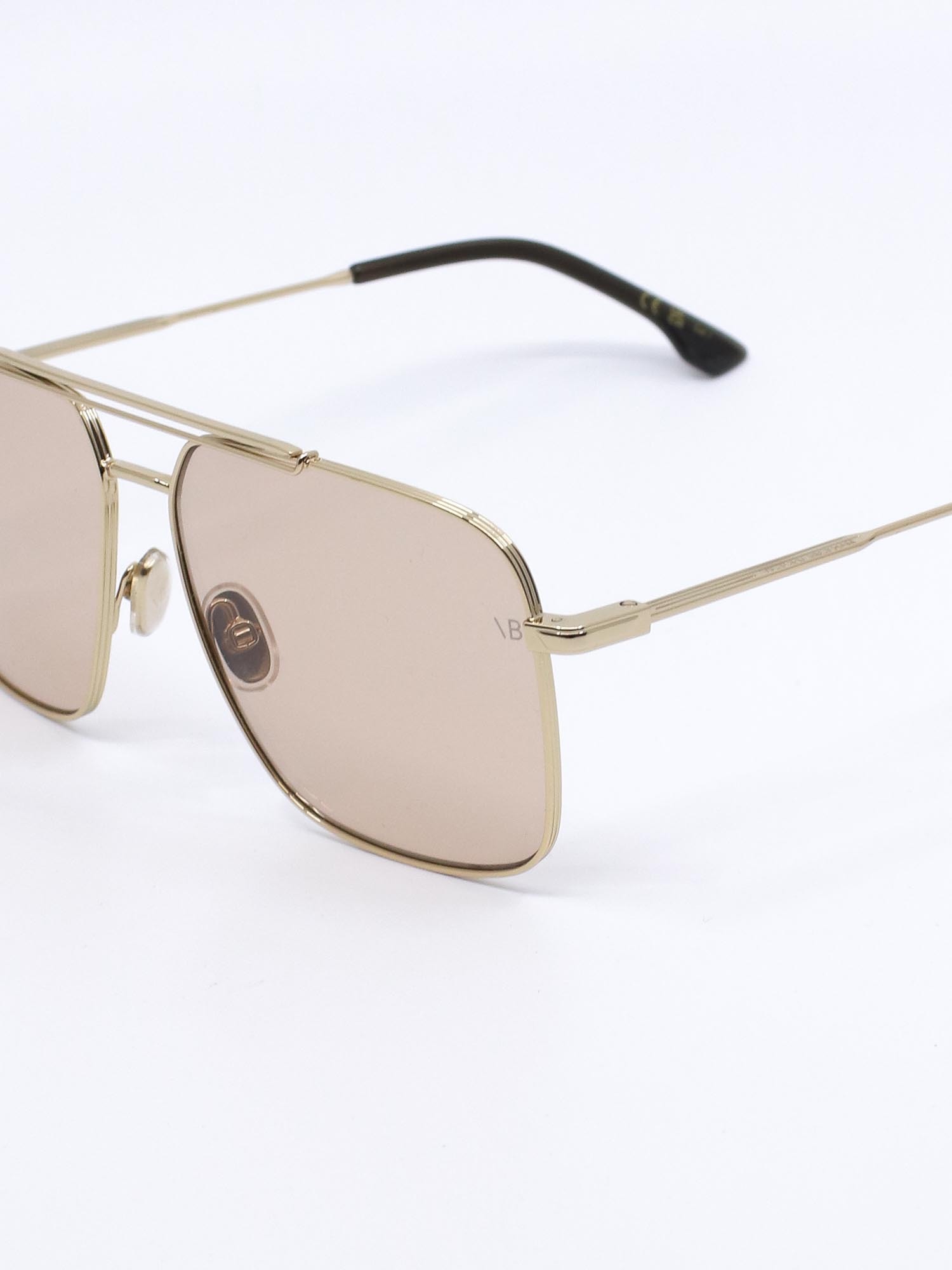 Pilotsolbrille i metall med lyse glass og dobbel nesebro