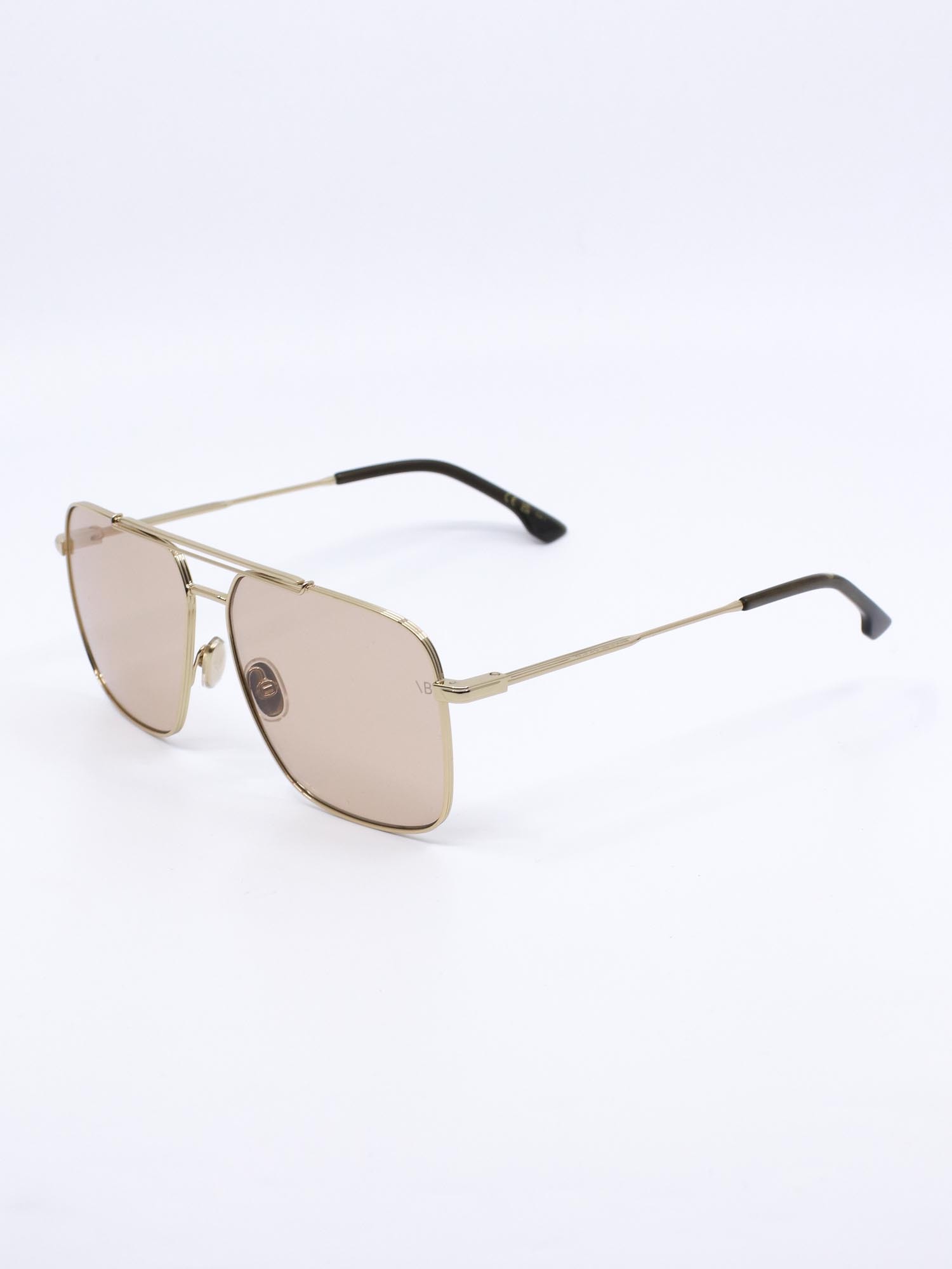 Pilotsolbrille i metall med lyse glass og dobbel nesebro
