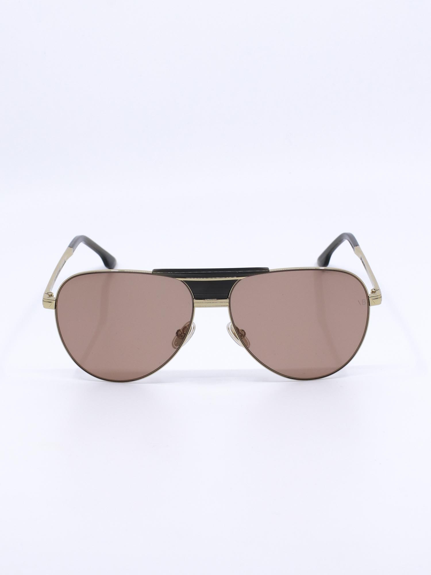 Pilotsolbrille med bruntonede glass og metallramme