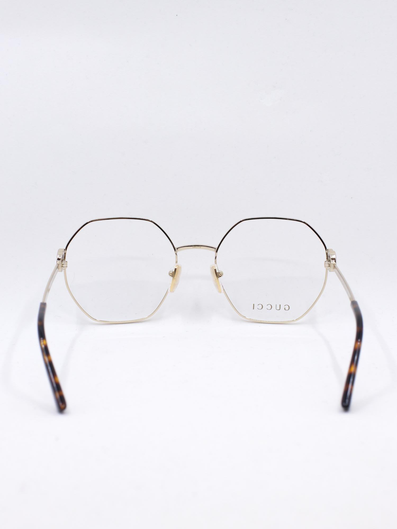 Rund metallbrille i gull