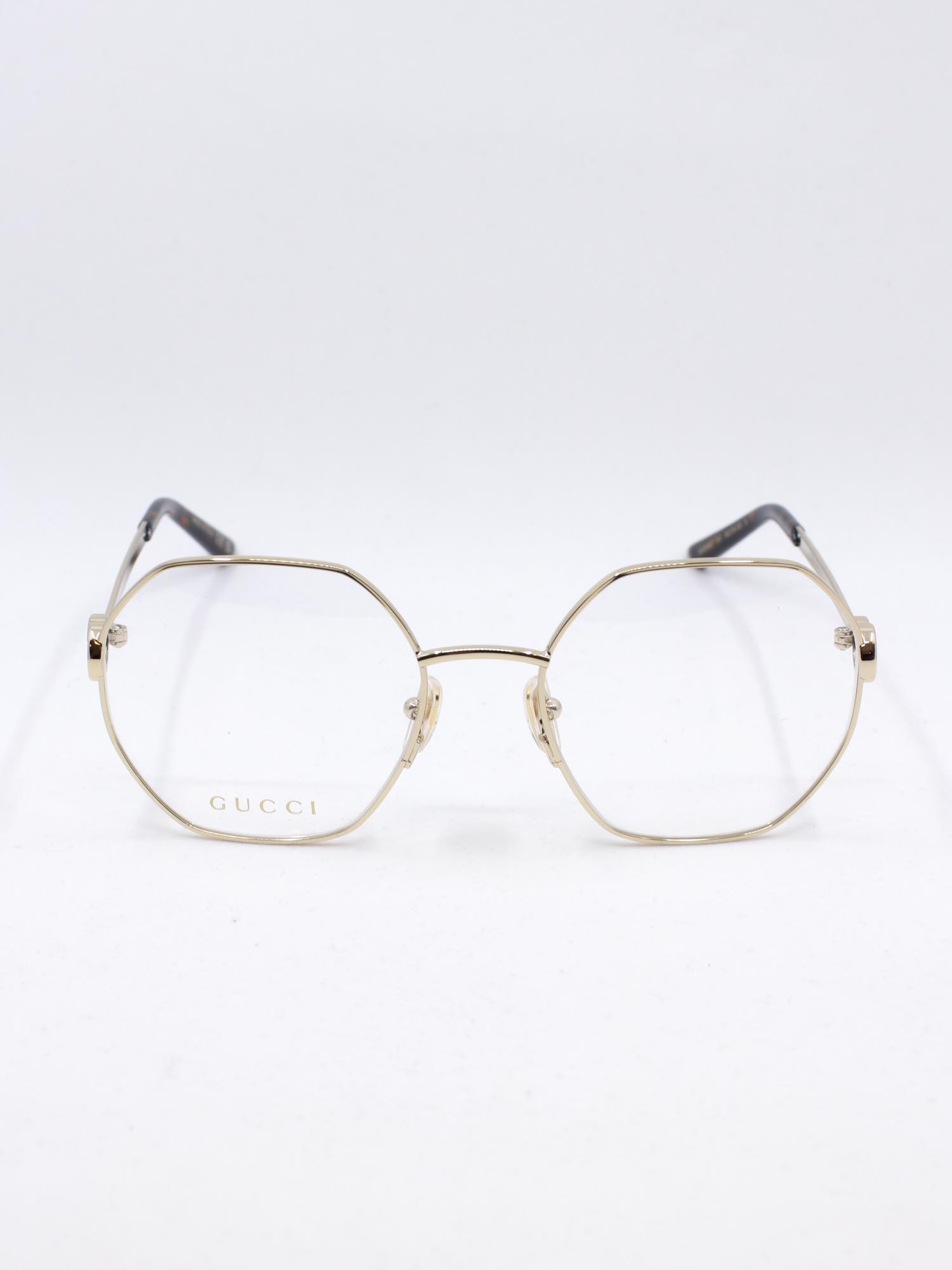 Rund metallbrille i gull