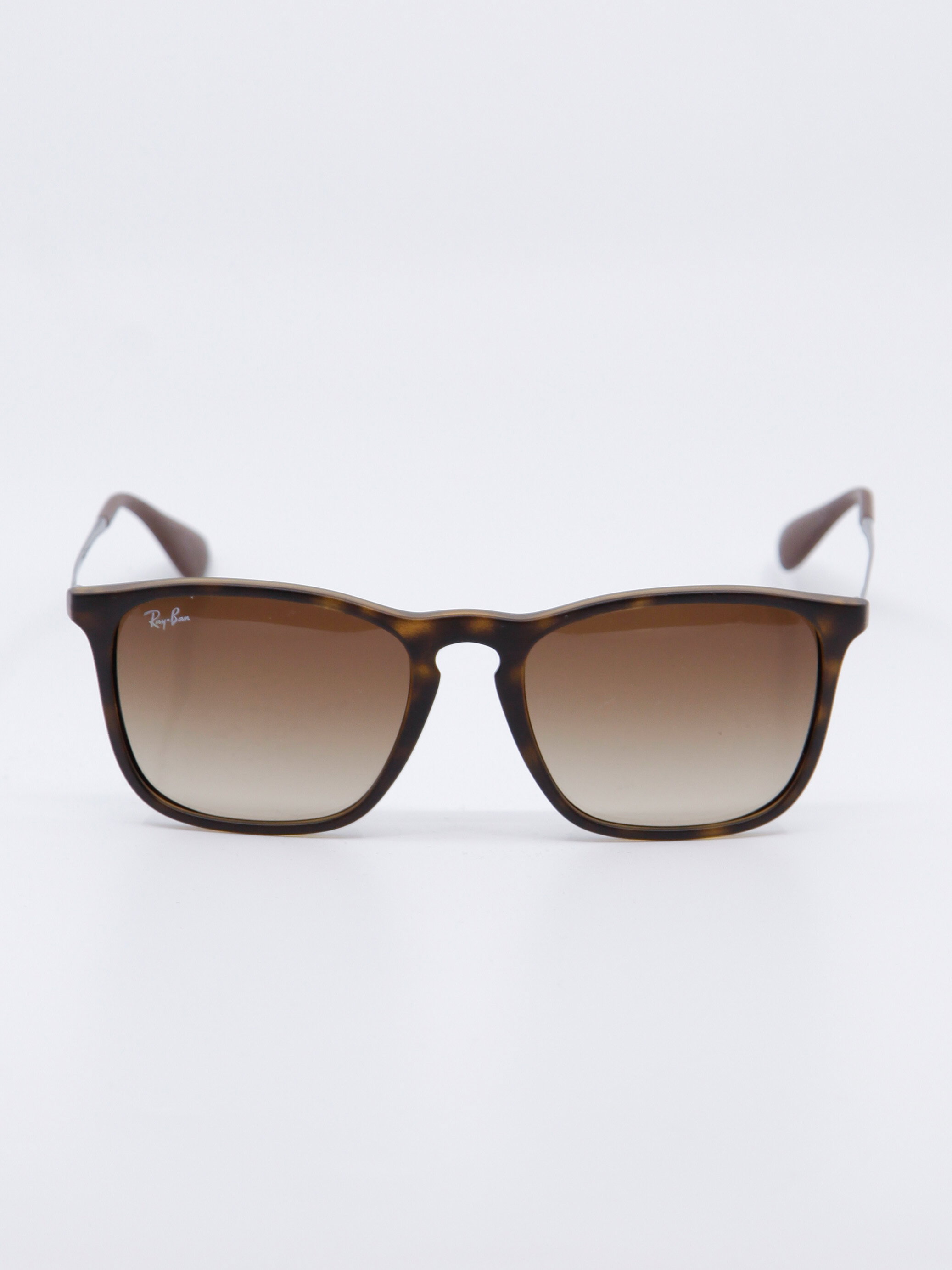 Brun og rund solbrille med brungraderte glass, bilde forfra