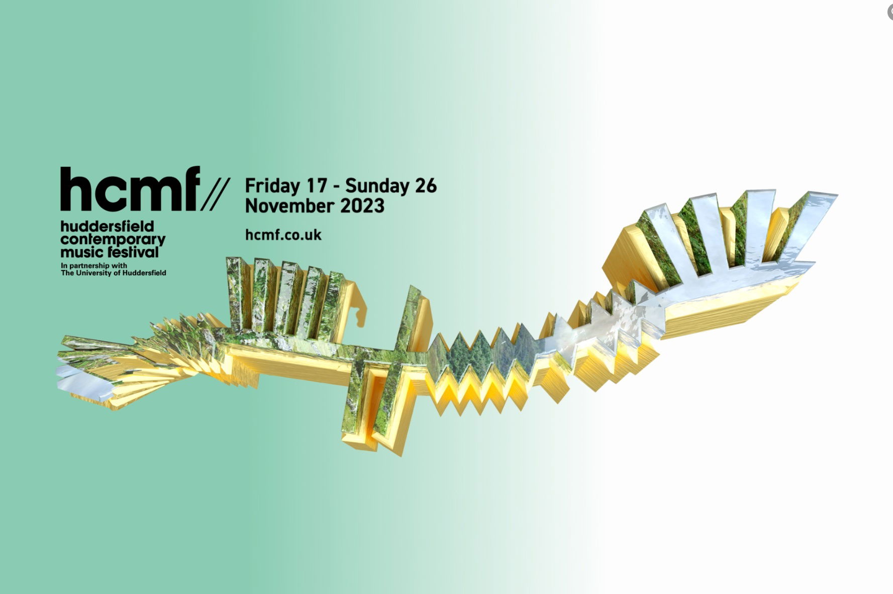 Huddersfield Contemporary Music Festival. (Bilde: CELTORWAVE av Jennifer Walshe, designet av Tom Kemp)