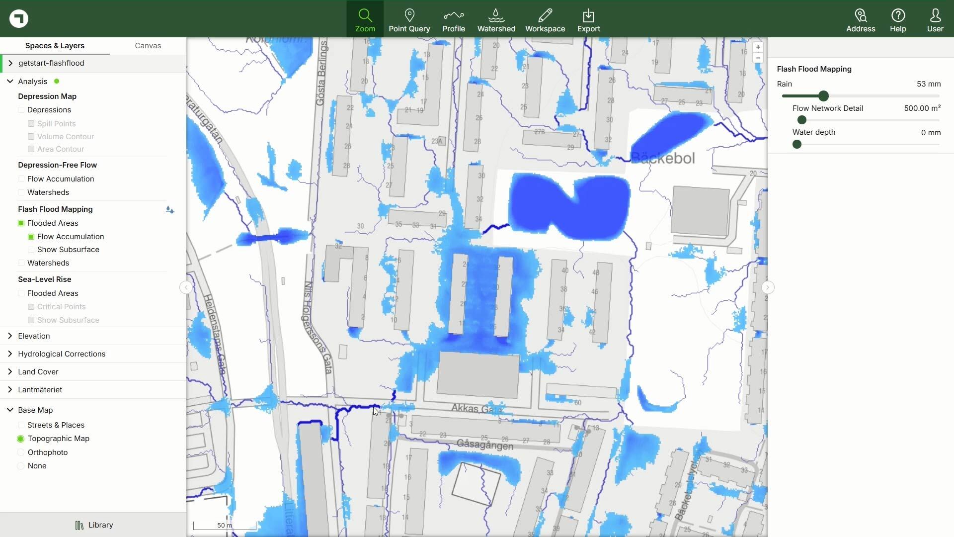 Flash flood map – Scalgo